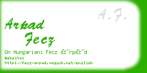 arpad fecz business card